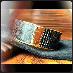 Swarovski half crystal half leather bracelet